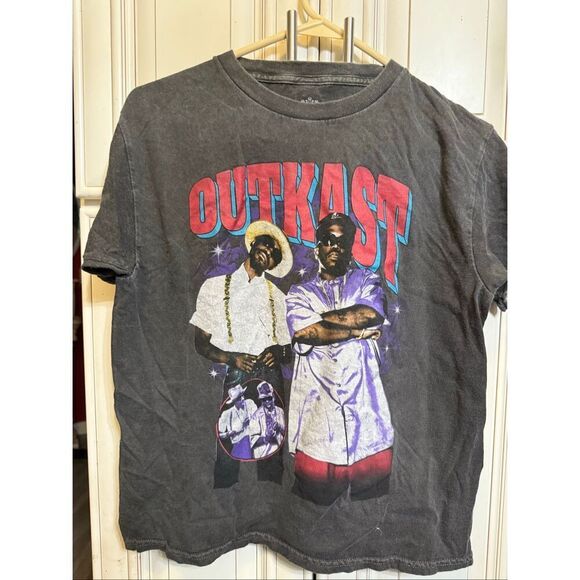 Outkast Boys Hip-Hop Duo Graphic Crewneck Short Sleeve T-Shirt Black Size 10/12 - Picture 4 of 4